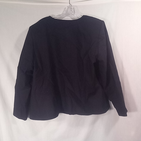 Calvin Klein Black Asymmetrical Zip Collarless Blazer Size 18W - Picture 4 of 4